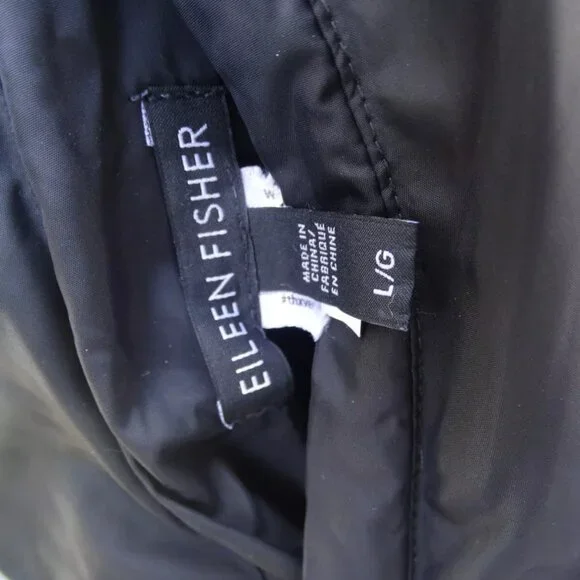 EILEEN FISHER Large Weather Resistant Long Reversible Down Coat Parka - Picture 4 of 7